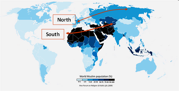 North - South map North - South map